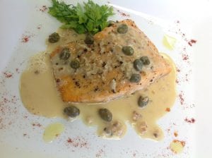 salmon with lemon caper beurre blanc- food catering frederick md