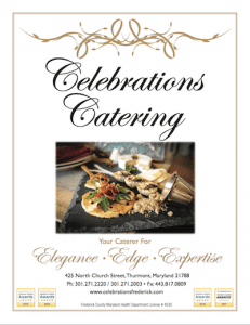 Menu Cover- Wedding and Event Catering and Planning Frederick MD